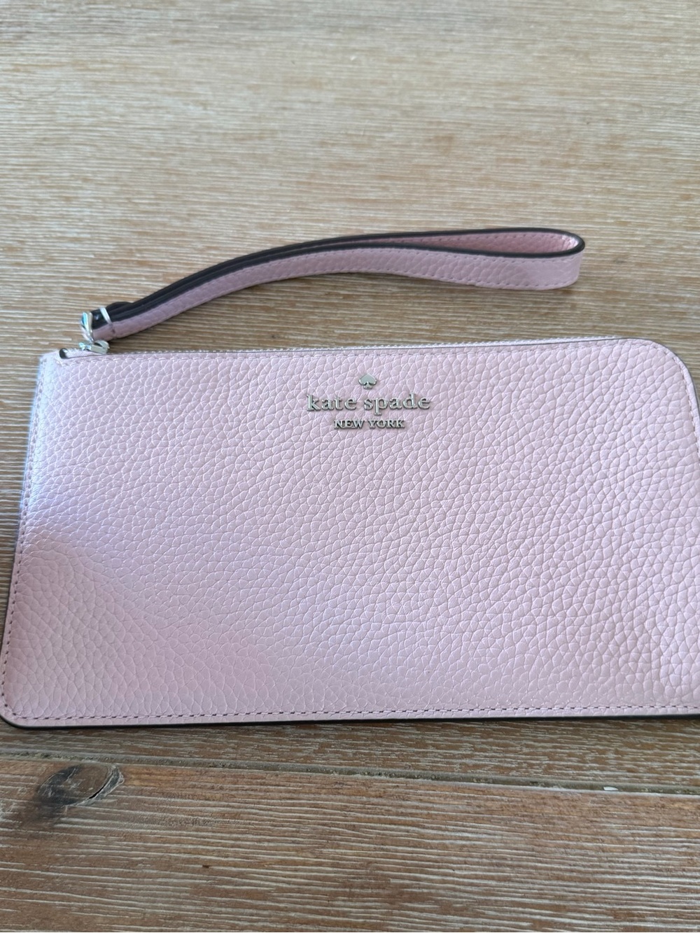 kate spade Pink Pebbled Leather Wristlet Clutch